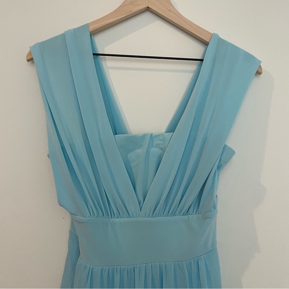 WHBM Genius Chiffon Convertible Caspian Gown SZ 4 Blue Maxi Dress - Picture 6 of 16
